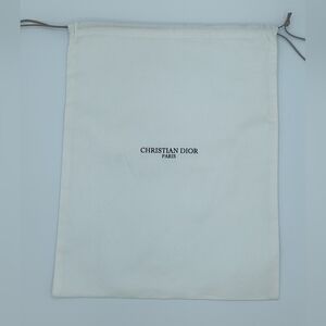 Christian Dior White Canvas Dust Bag 11.5x9 Cord Drawstring NWOT AUTHENTIC